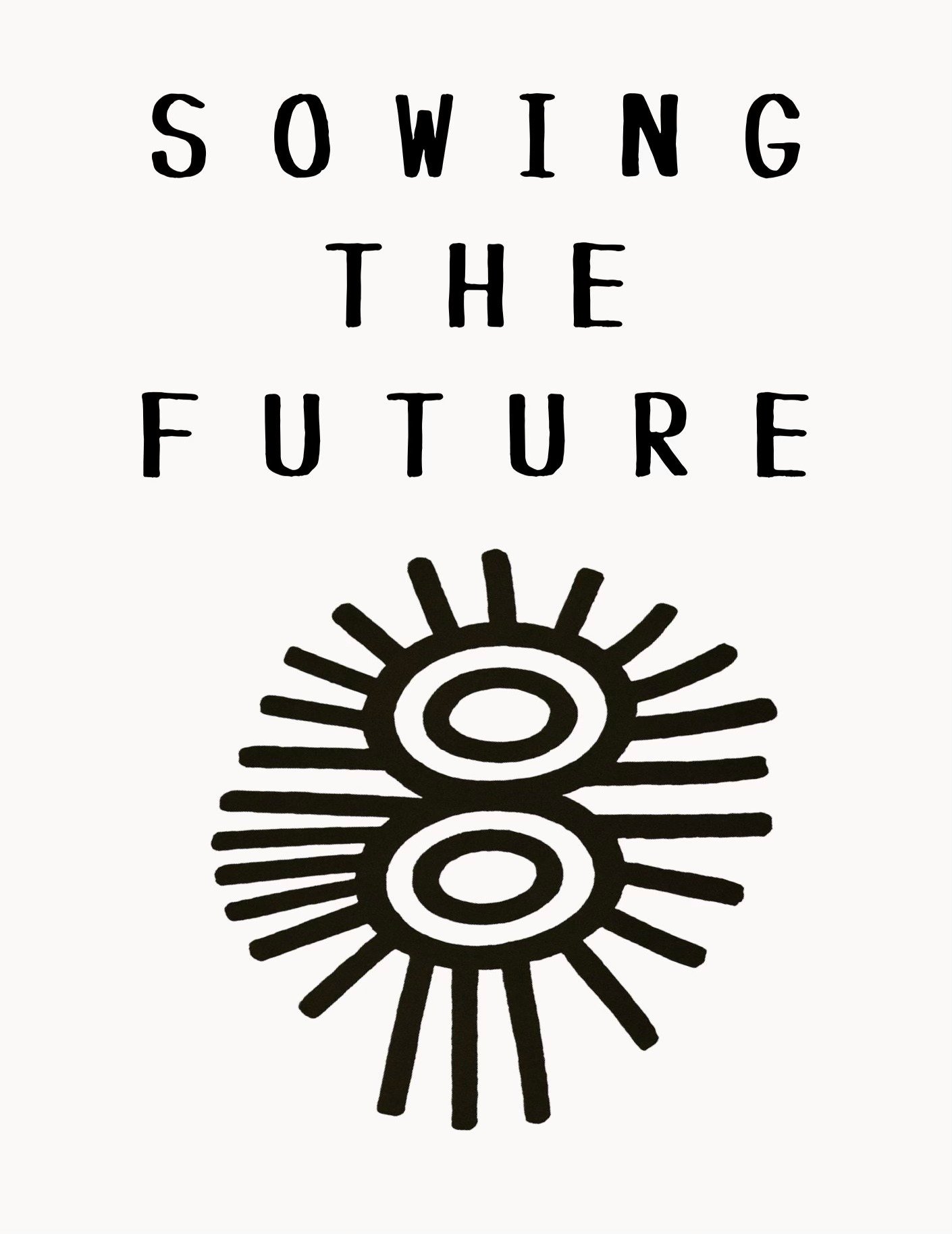 Cover of Sowing the Future, showing a hand drawn Taino sun